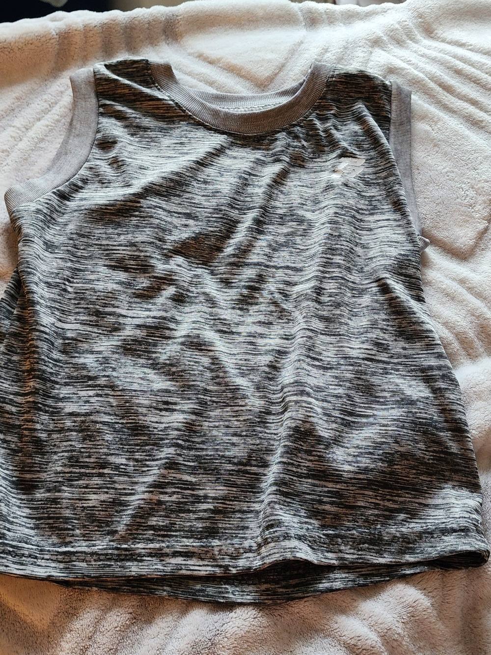 Athletic Grey Space-Dyed Kids Tank Top